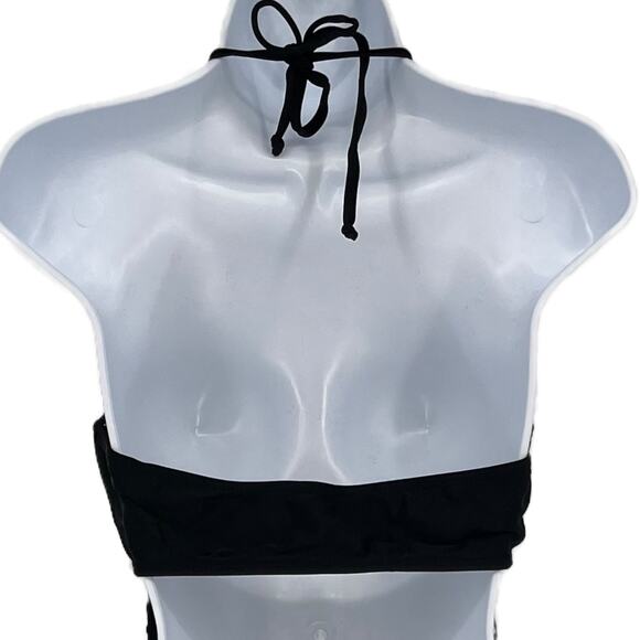 Boho Fringe Bikini Swimsuit Top in Black Size Large - Picture 2 of 5